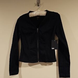 Lee Black Zip-Up Women's Jean Jacket